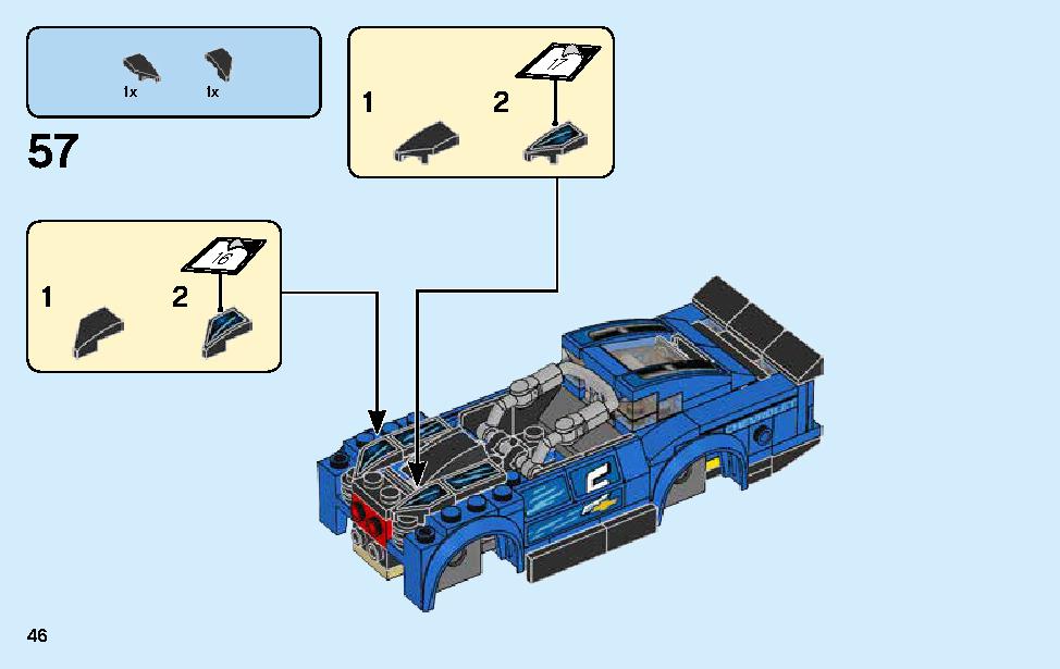 シボレー カマロ ZL1 レースカー 75891 レゴの商品情報 レゴの説明書・組立方法 46 page