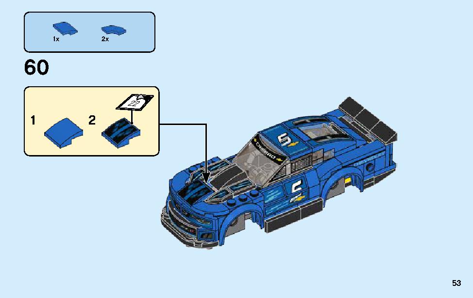 Chevrolet Camaro ZL1 Race Car 75891 LEGO information LEGO instructions 53 page