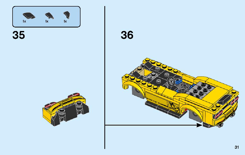 2018 ダッジ・チャレンジャー SRT デーモンと 1970 ダッジ・チャージャー R/T 75893 レゴの商品情報 レゴの説明書・組立方法 31 page