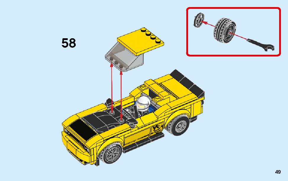 2018 Dodge Challenger SRT Demon and 1970 Dodge Charger R/T 75893 LEGO information LEGO instructions 49 page
