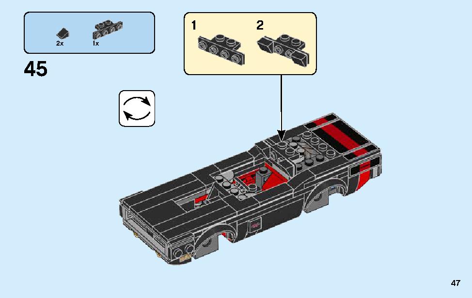 2018 Dodge Challenger SRT Demon and 1970 Dodge Charger R/T 75893 LEGO information LEGO instructions 47 page