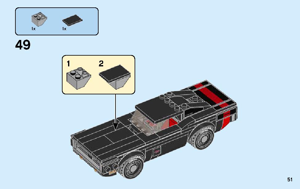 2018 Dodge Challenger SRT Demon and 1970 Dodge Charger R/T 75893 LEGO information LEGO instructions 51 page