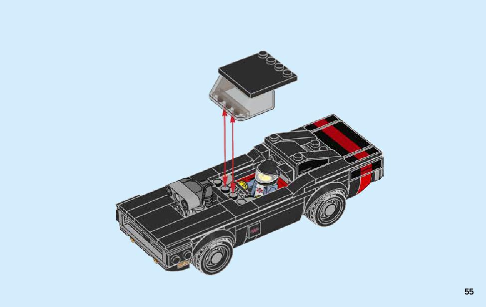 2018 Dodge Challenger SRT Demon and 1970 Dodge Charger R/T 75893 LEGO information LEGO instructions 55 page
