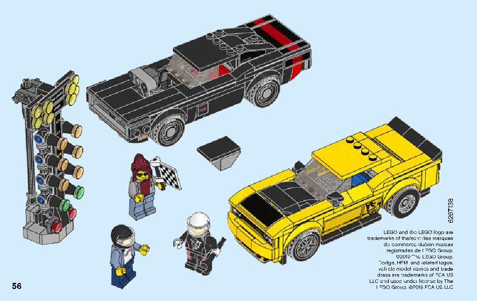 2018 Dodge Challenger SRT Demon and 1970 Dodge Charger R/T 75893 LEGO information LEGO instructions 56 page