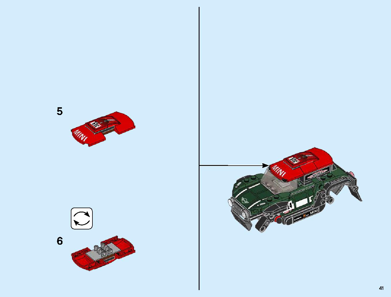 1967 Mini Cooper S Rally and 2018 MINI John Cooper Works Buggy 75894 LEGO information LEGO instructions 41 page