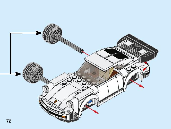 1974 Porsche 911 Turbo 3.0 75895 LEGO information LEGO instructions 72 page