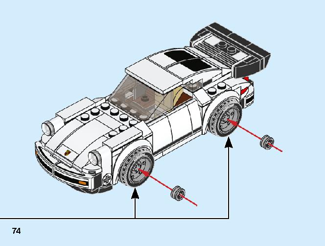 1974 Porsche 911 Turbo 3.0 75895 LEGO information LEGO instructions 74 page