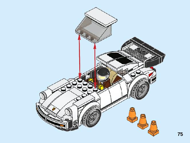 1974 Porsche 911 Turbo 3.0 75895 LEGO information LEGO instructions 75 page