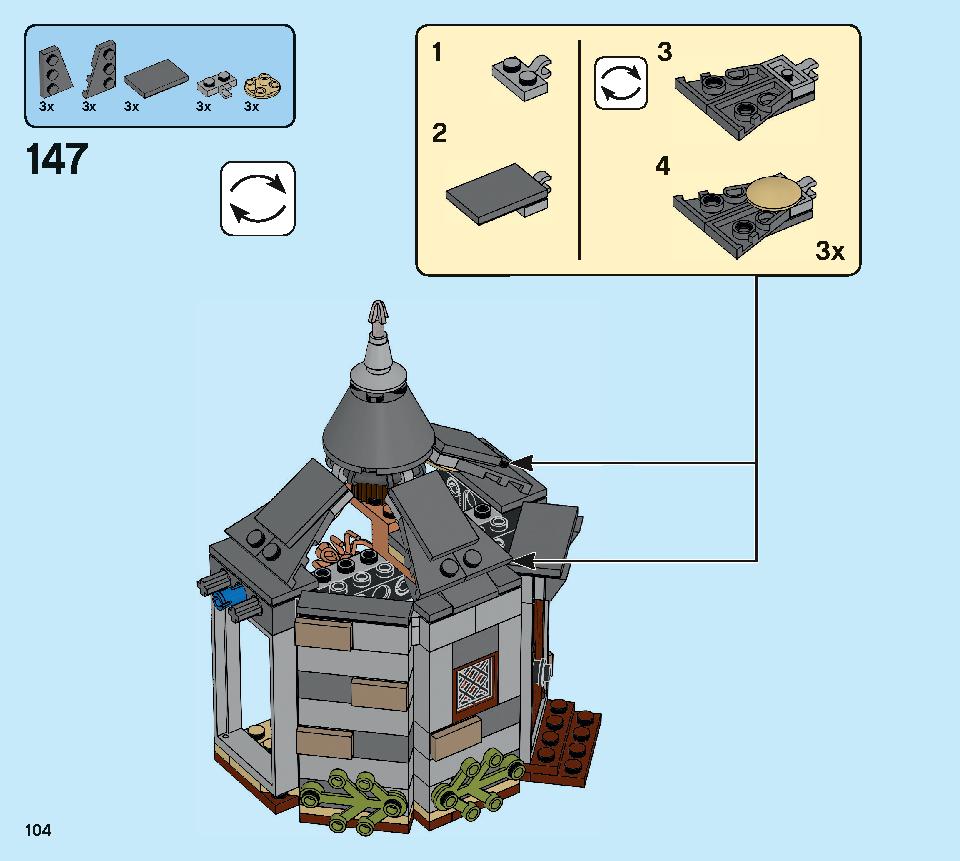 ハグリッドの小屋：バックビークの救出 75947 レゴの商品情報 レゴの説明書・組立方法 104 page