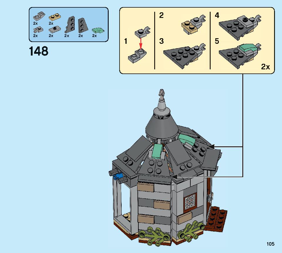 Hagrid's Hut: Buckbeak's Rescue 75947 LEGO information LEGO instructions 105 page