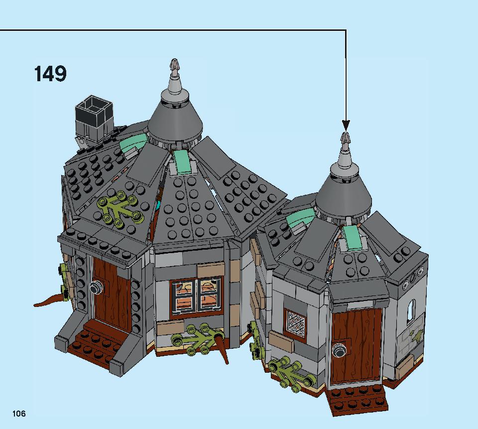 ハグリッドの小屋：バックビークの救出 75947 レゴの商品情報 レゴの説明書・組立方法 106 page