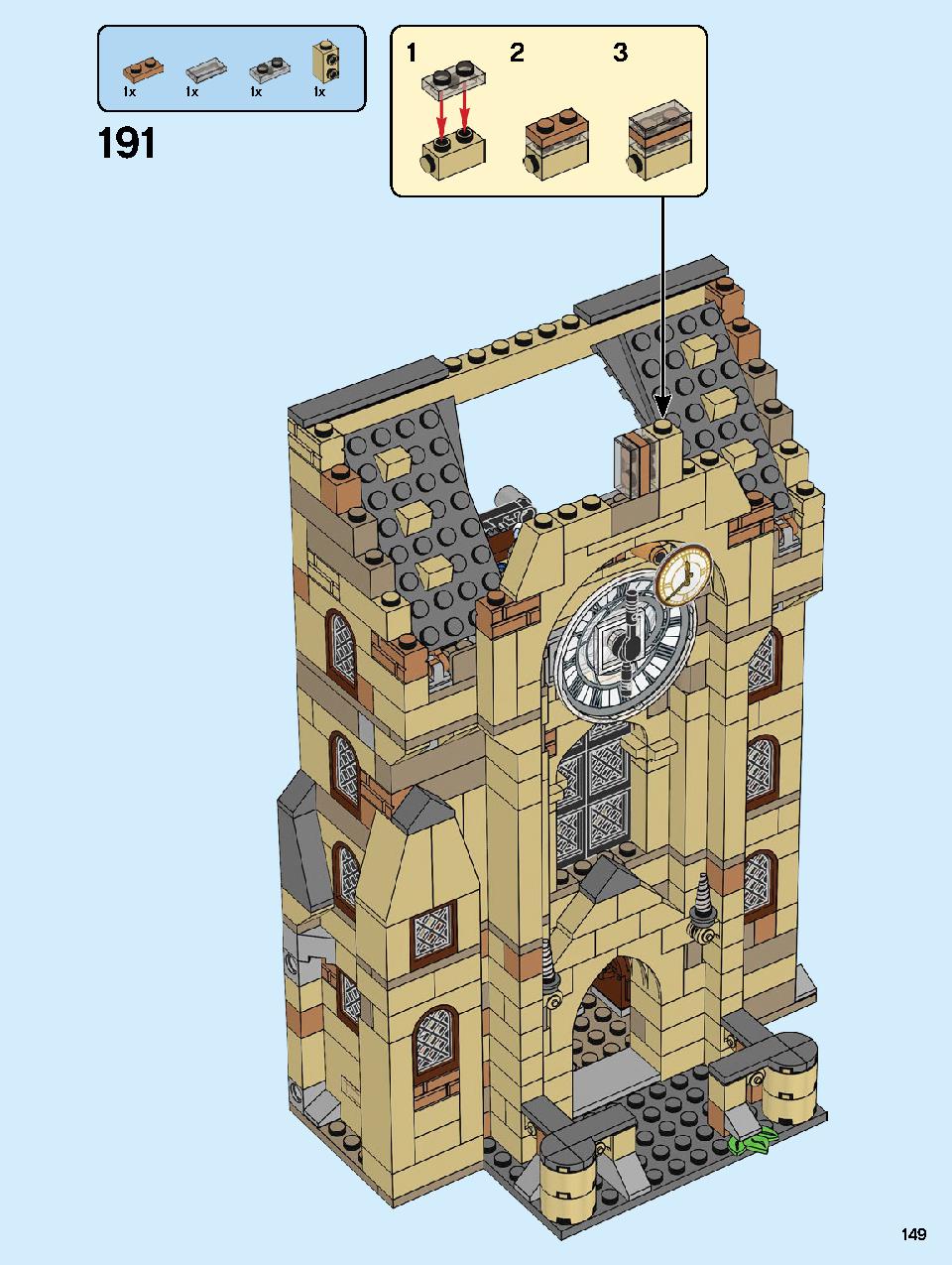 Hogwarts Clock Tower 75948 LEGO information LEGO instructions 149 page