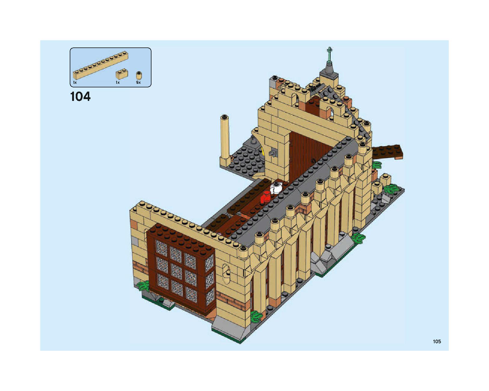 Hogwarts Great Hall 75954 LEGO information LEGO instructions 105 page