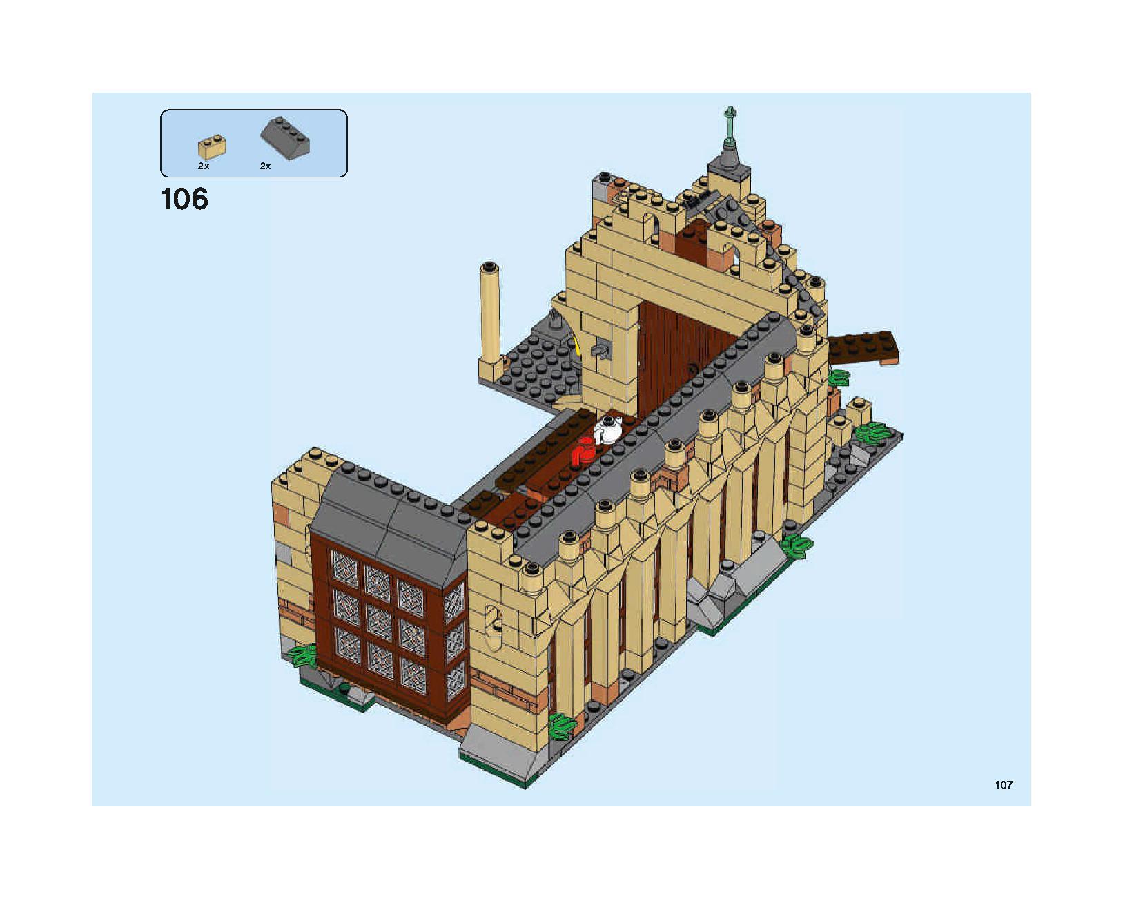 Hogwarts Great Hall 75954 LEGO information LEGO instructions 107 page