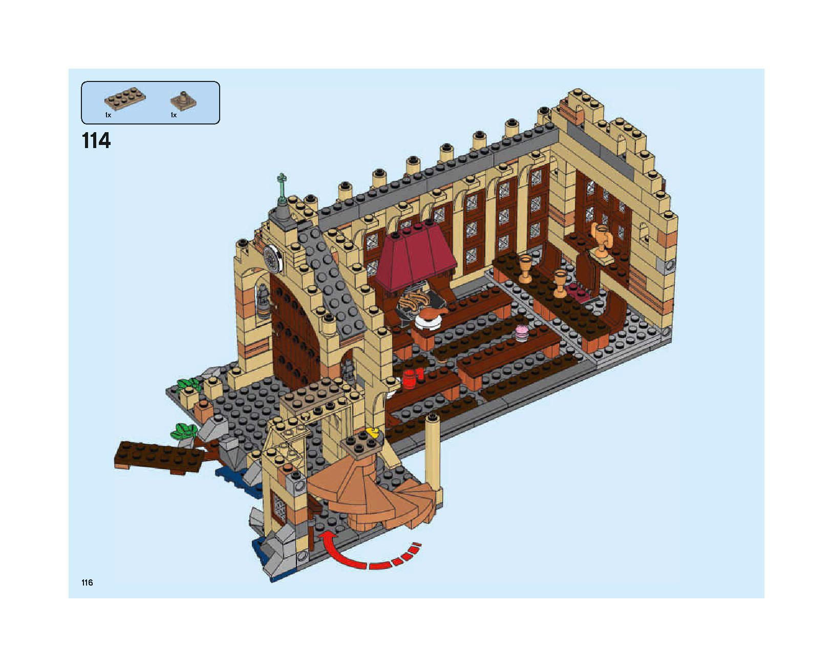 ホグワーツの大広間 75954 レゴの商品情報 レゴの説明書・組立方法 116 page