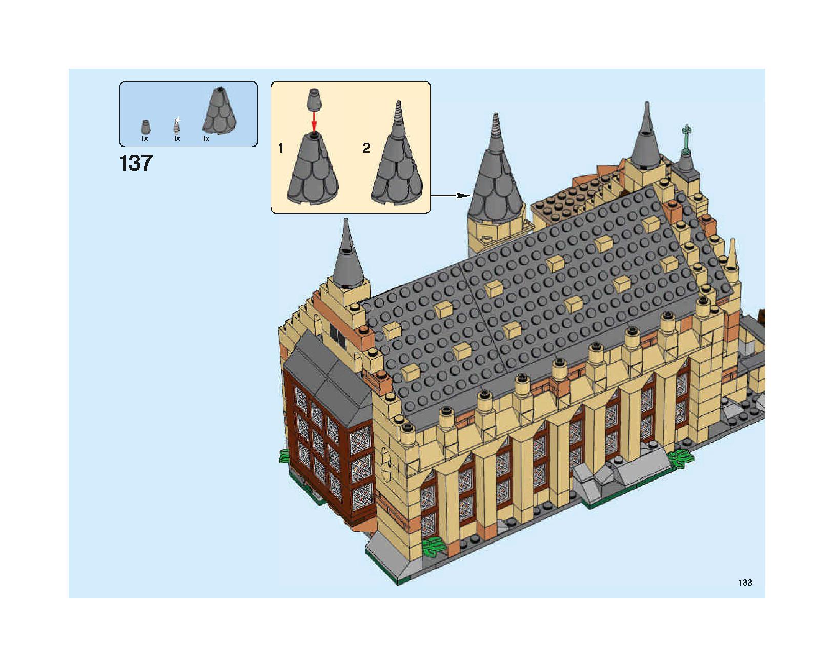 ホグワーツの大広間 75954 レゴの商品情報 レゴの説明書・組立方法 133 page