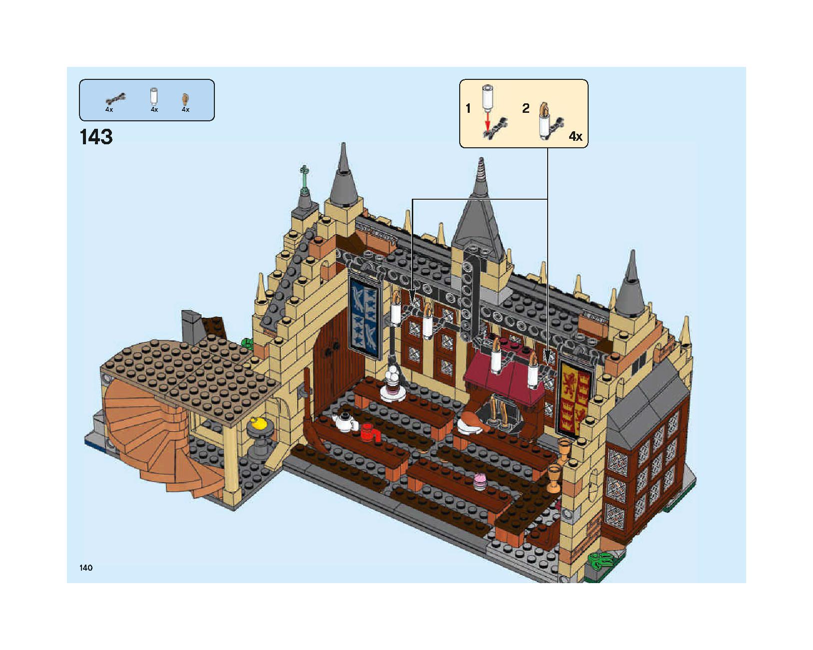 Hogwarts Great Hall 75954 LEGO information LEGO instructions 140 page