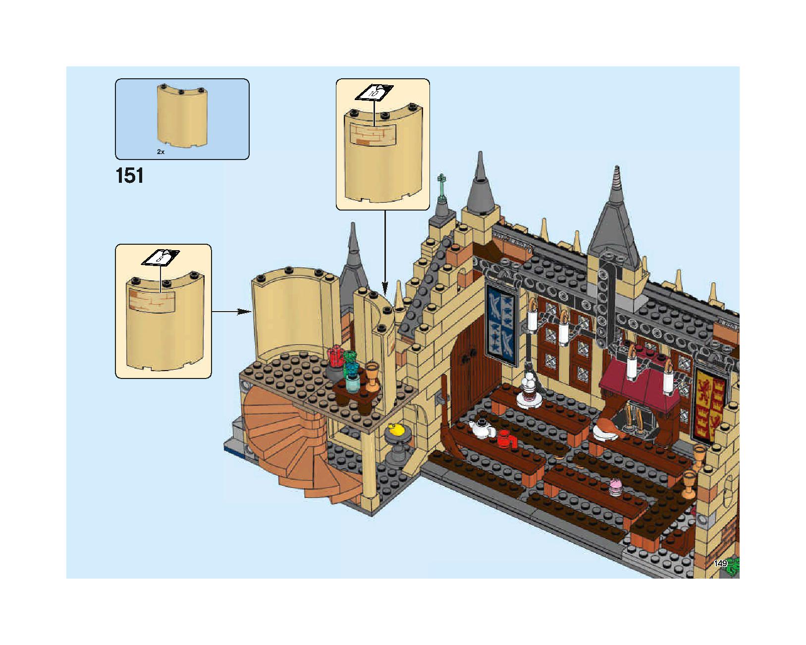 Hogwarts Great Hall 75954 LEGO information LEGO instructions 149 page
