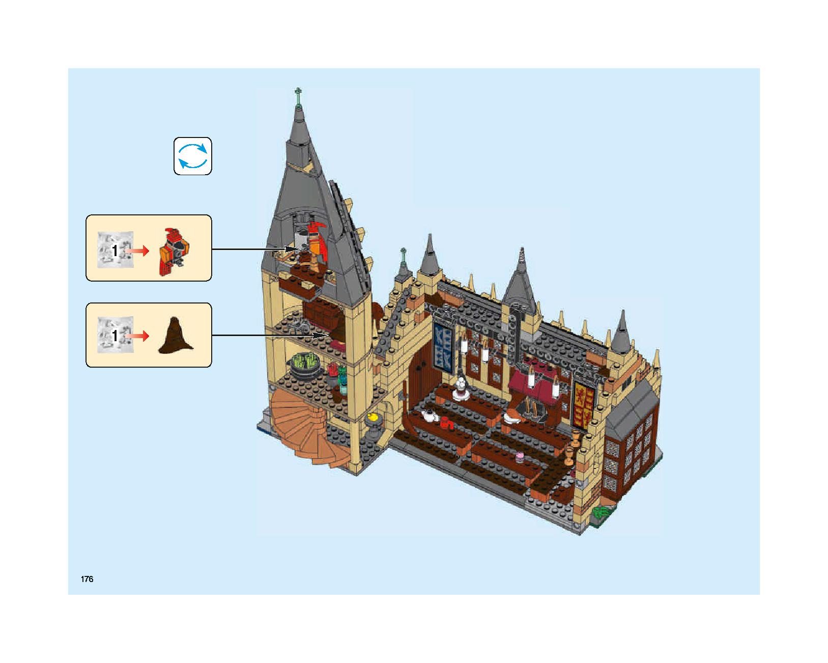 ホグワーツの大広間 75954 レゴの商品情報 レゴの説明書・組立方法 176 page