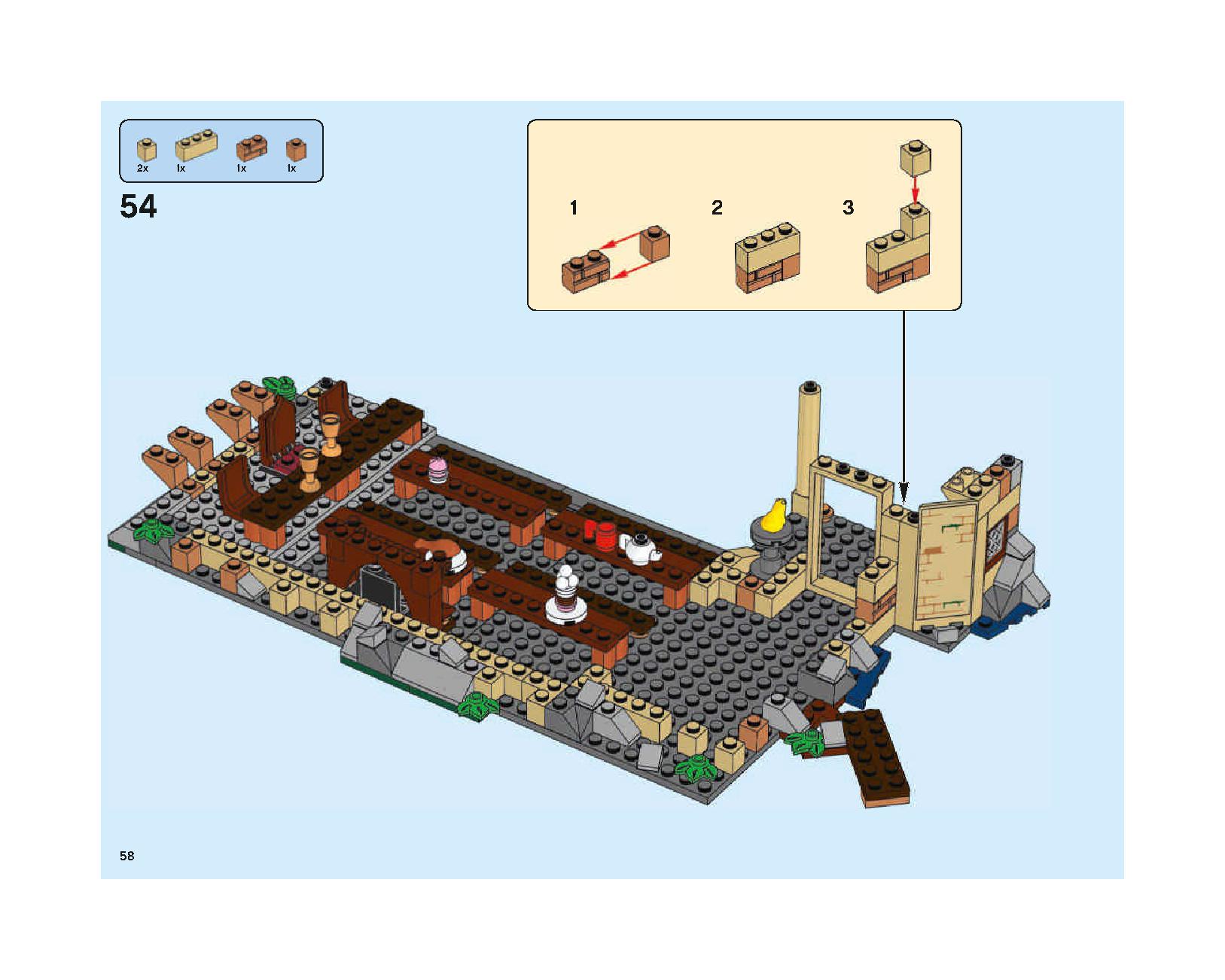 Hogwarts Great Hall 75954 LEGO information LEGO instructions 58 page
