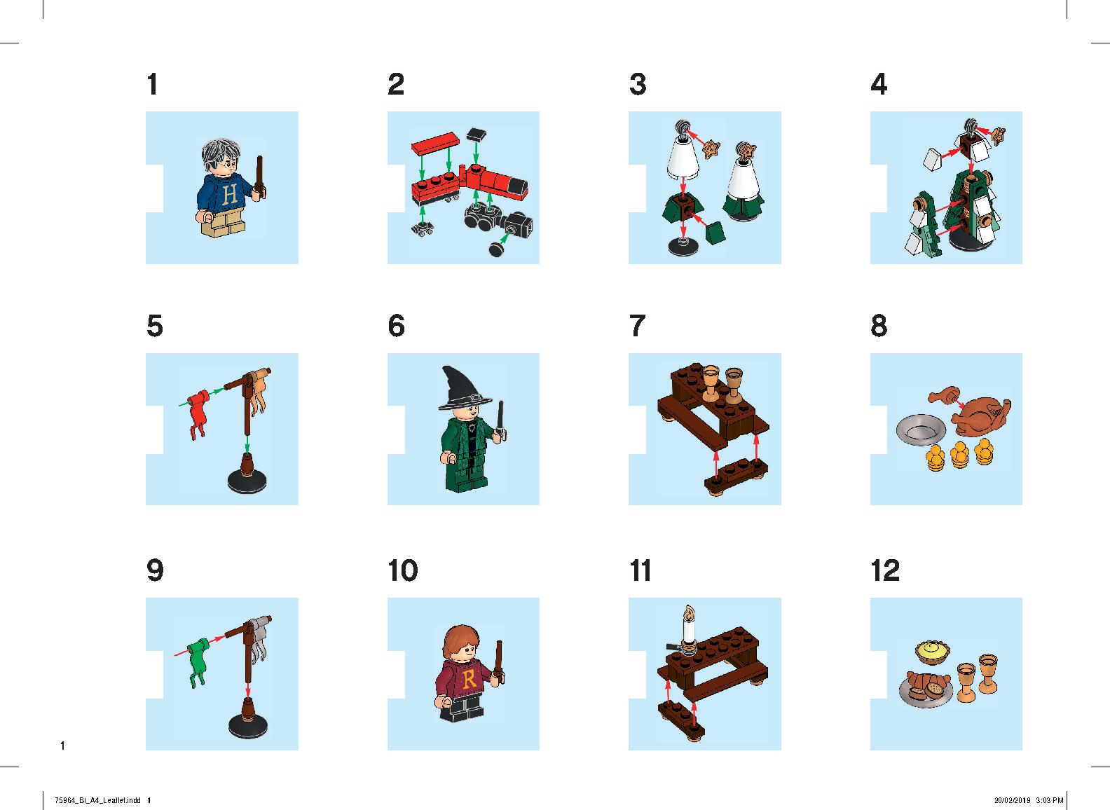 Harry Potter Advent Calendar 75964 LEGO information LEGO instructions 1 page