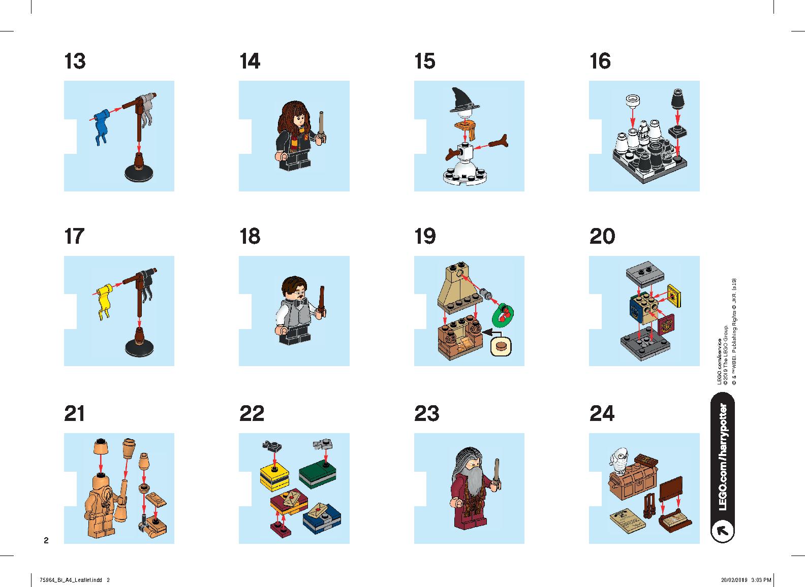Harry Potter Advent Calendar 75964 LEGO information LEGO instructions 1