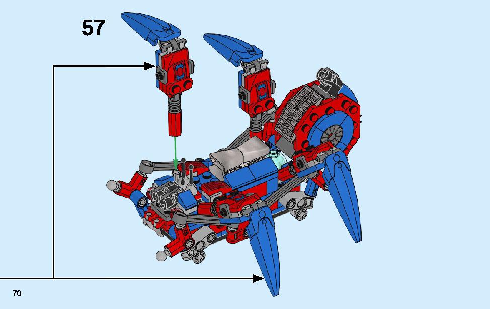 스파이더맨의 스파이더 크롤러 76114 레고 세트 제품정보 레고 조립설명서 70 page