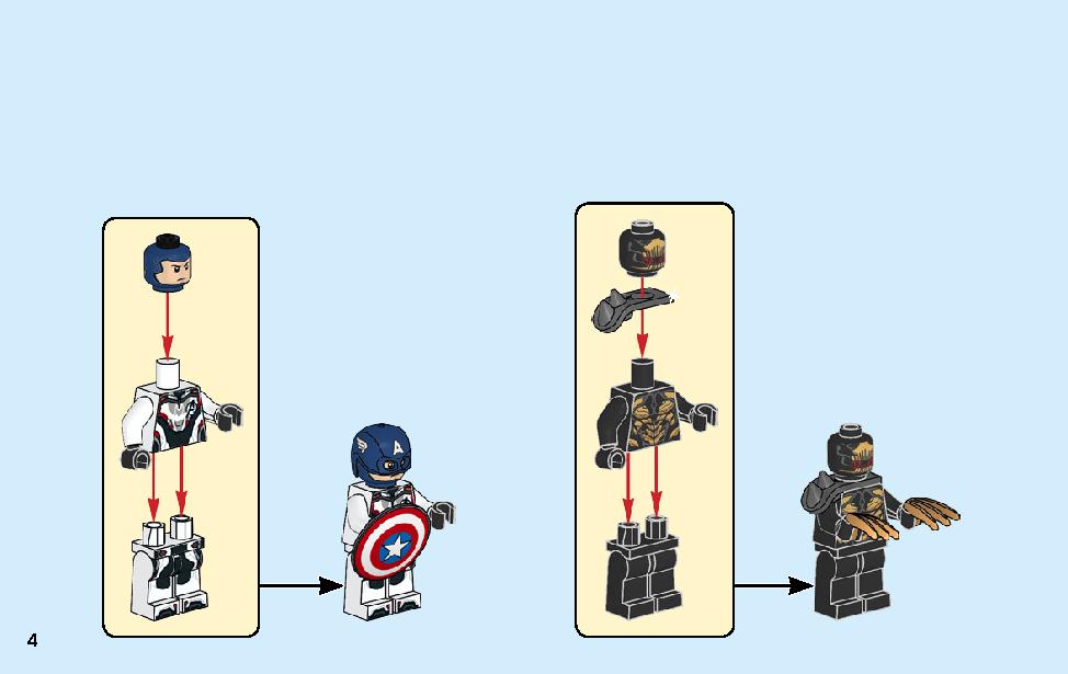 Passende støvle til bundet Captain America: Outriders Attack 76123 LEGO information LEGO instructions  5 page / Brick Mecha