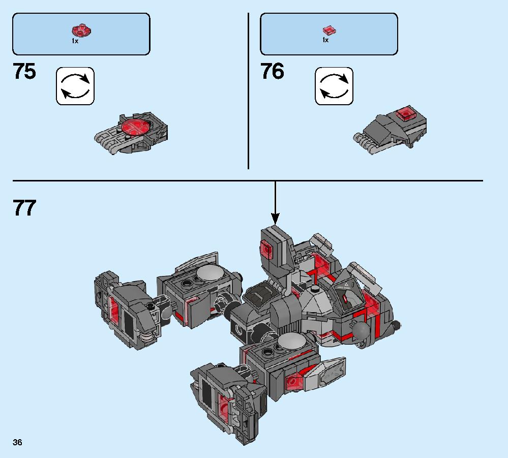 War Machine Buster 76124 LEGO information LEGO instructions 36 page