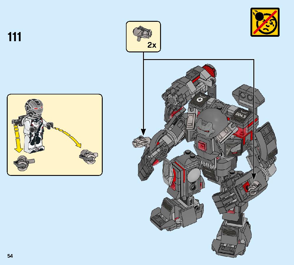War Machine Buster 76124 LEGO information LEGO instructions 54 page