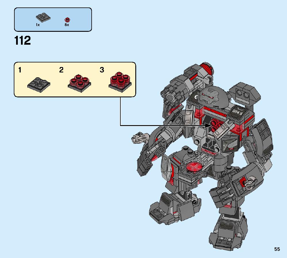 War Machine Buster 76124 LEGO information LEGO instructions 55 page