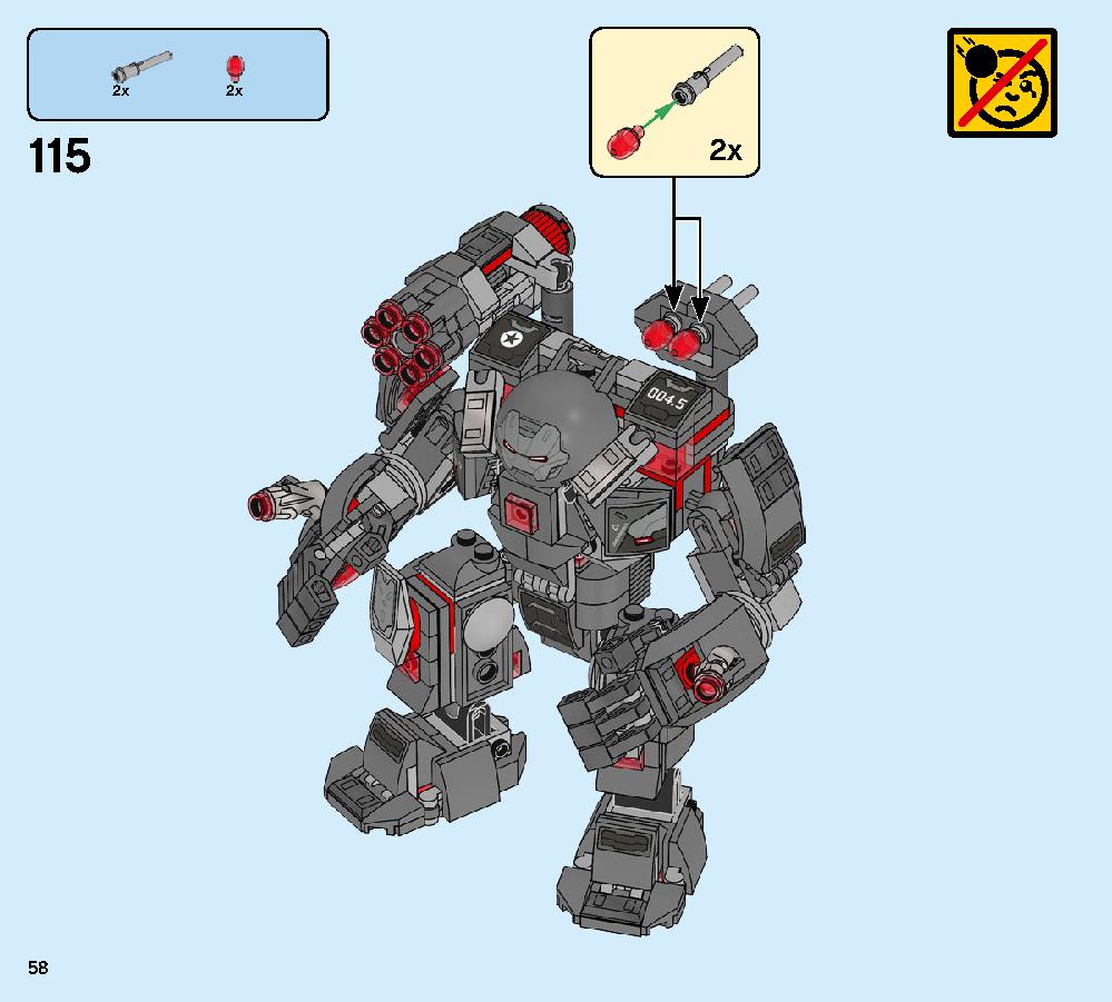War Machine Buster 76124 LEGO information LEGO instructions 58 page
