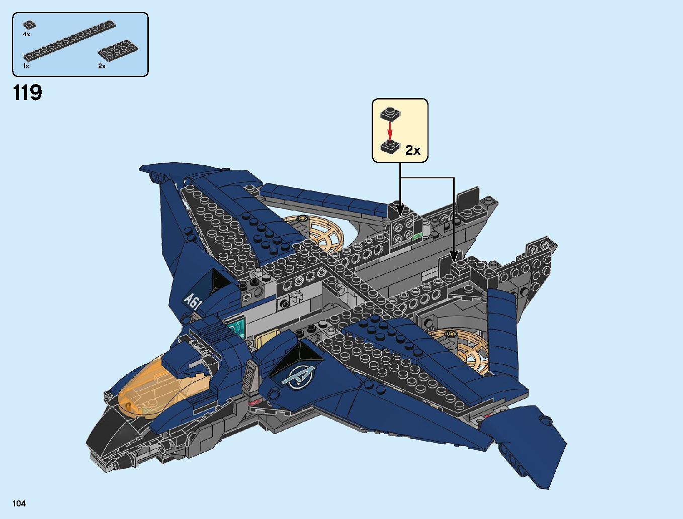 Avengers Ultimate Quinjet 76126 LEGO information LEGO instructions 104 page