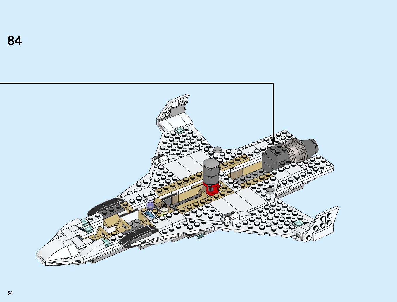 スタークジェットとドローン攻撃 76130 レゴの商品情報 レゴの説明書・組立方法 54 page