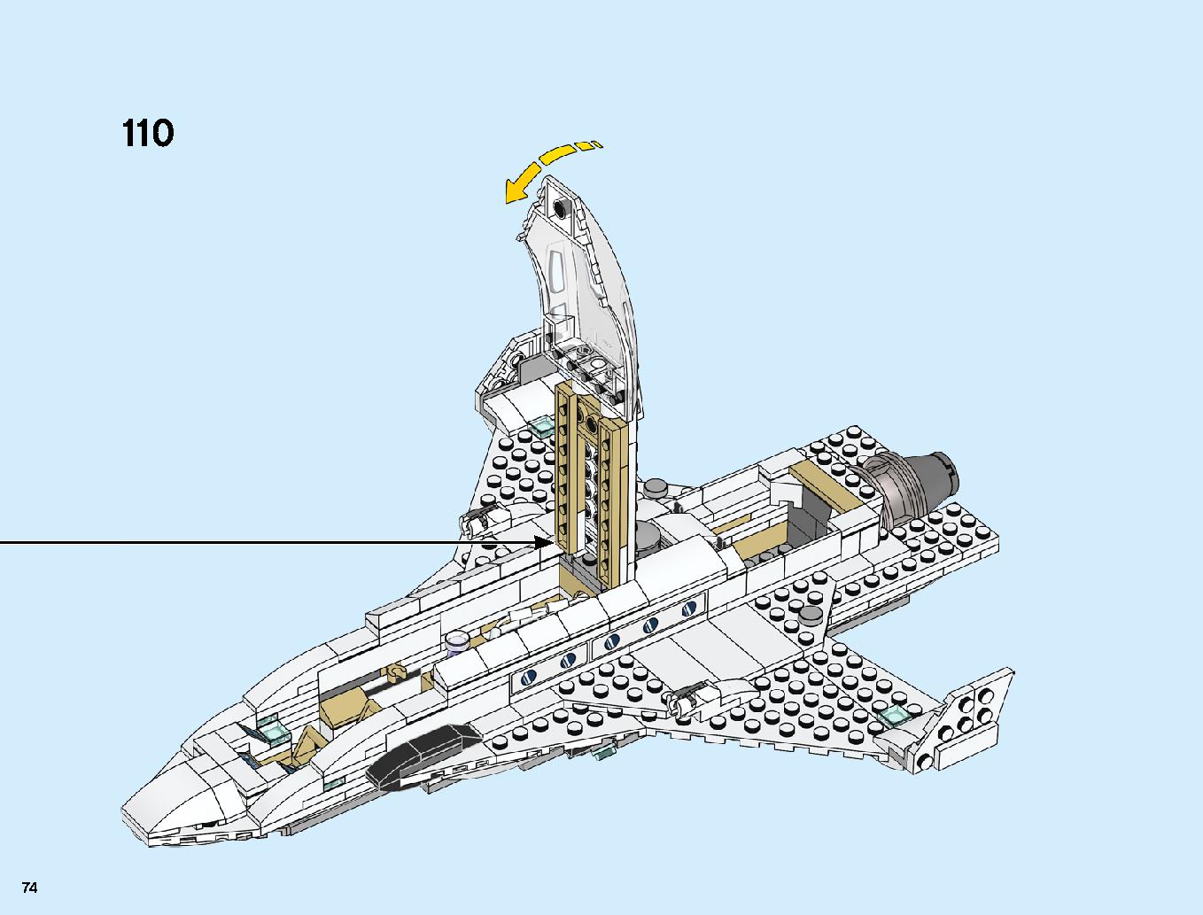 スタークジェットとドローン攻撃 76130 レゴの商品情報 レゴの説明書・組立方法 74 page