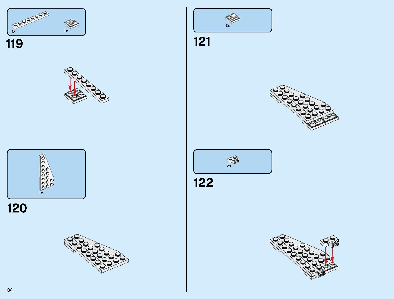 スタークジェットとドローン攻撃 76130 レゴの商品情報 レゴの説明書・組立方法 84 page