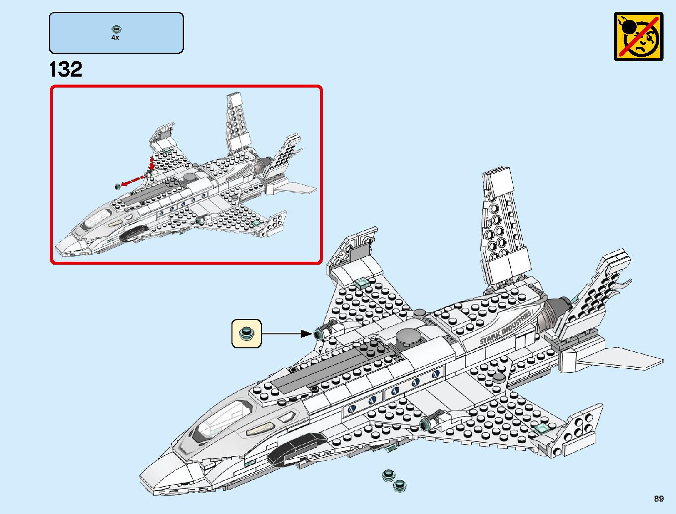 スタークジェットとドローン攻撃 76130 レゴの商品情報 レゴの説明書・組立方法 89 page