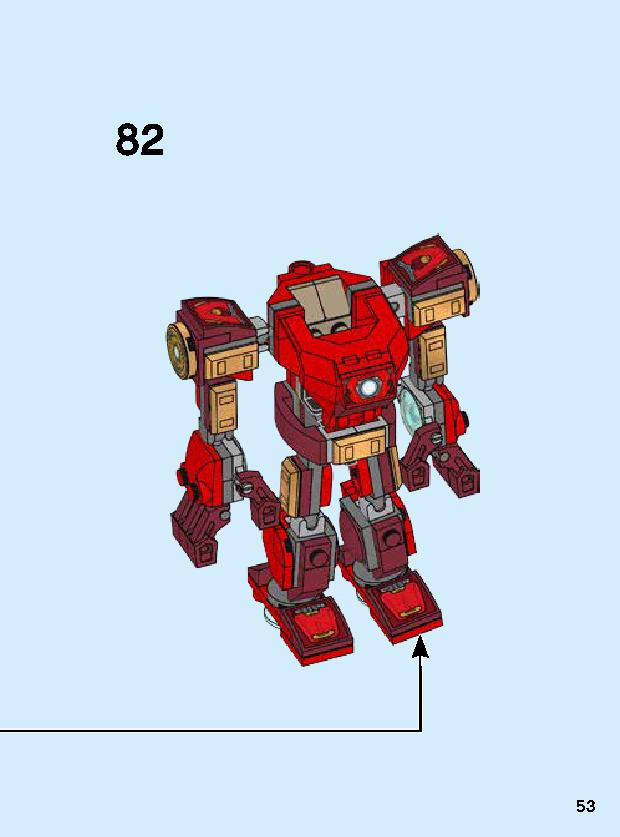 아이언맨 맥 로봇 76140 レゴの商品情報 レゴの説明書・組立方法 53 page