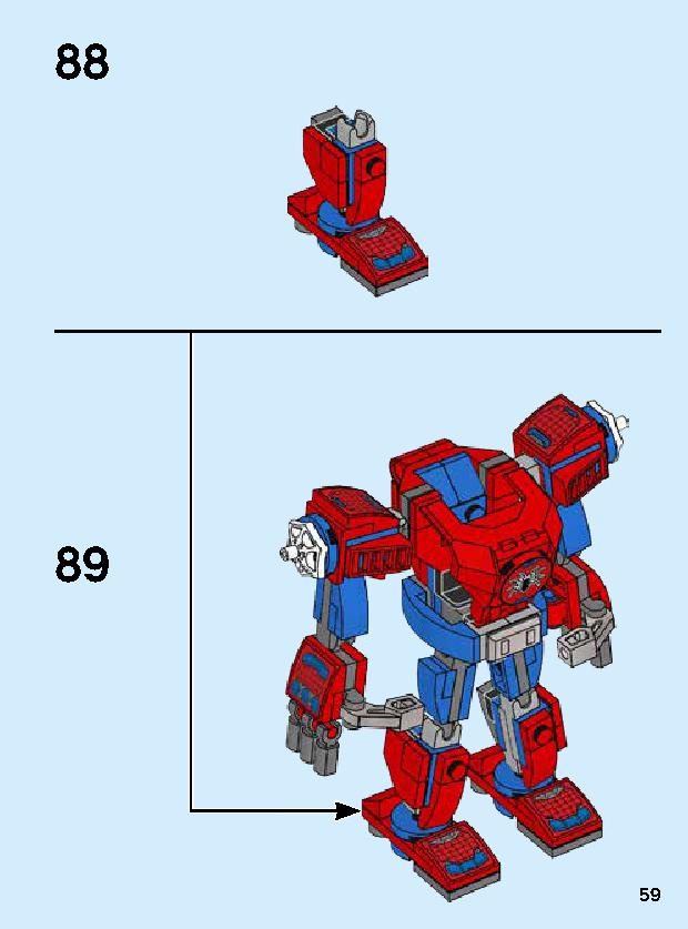 Spider-Man Mech 76146 LEGO information LEGO instructions 59 page