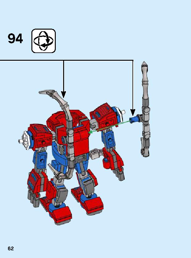 Spider-Man Mech 76146 LEGO information LEGO instructions 62 page