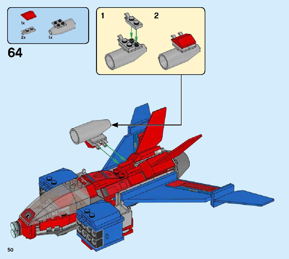 スパイダージェットとヴェノム・メカスーツの対決 76150 レゴの商品情報 レゴの説明書・組立方法 50 page