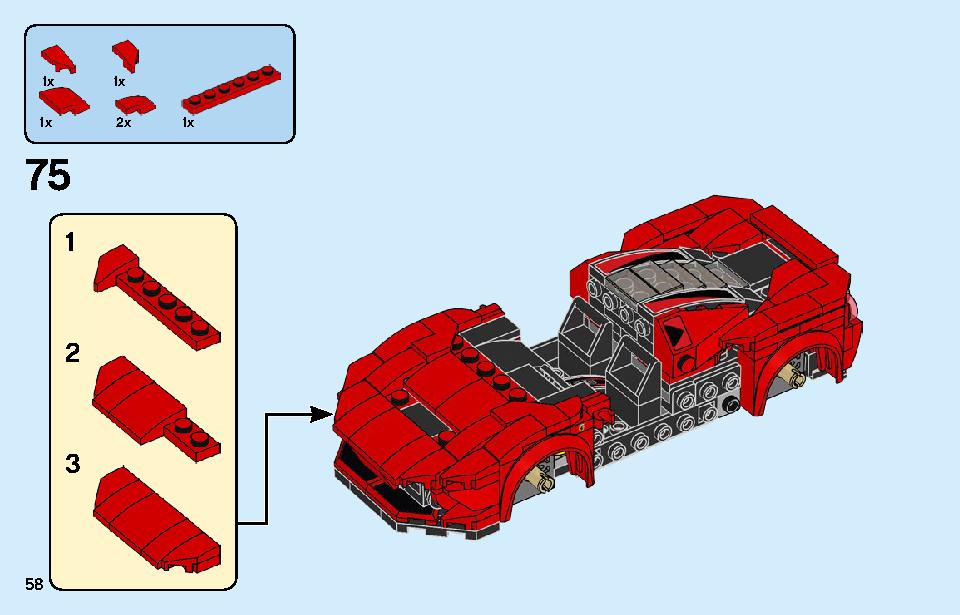 フェラーリ F8 トリビュート 76895 レゴの商品情報 レゴの説明書・組立方法 58 page