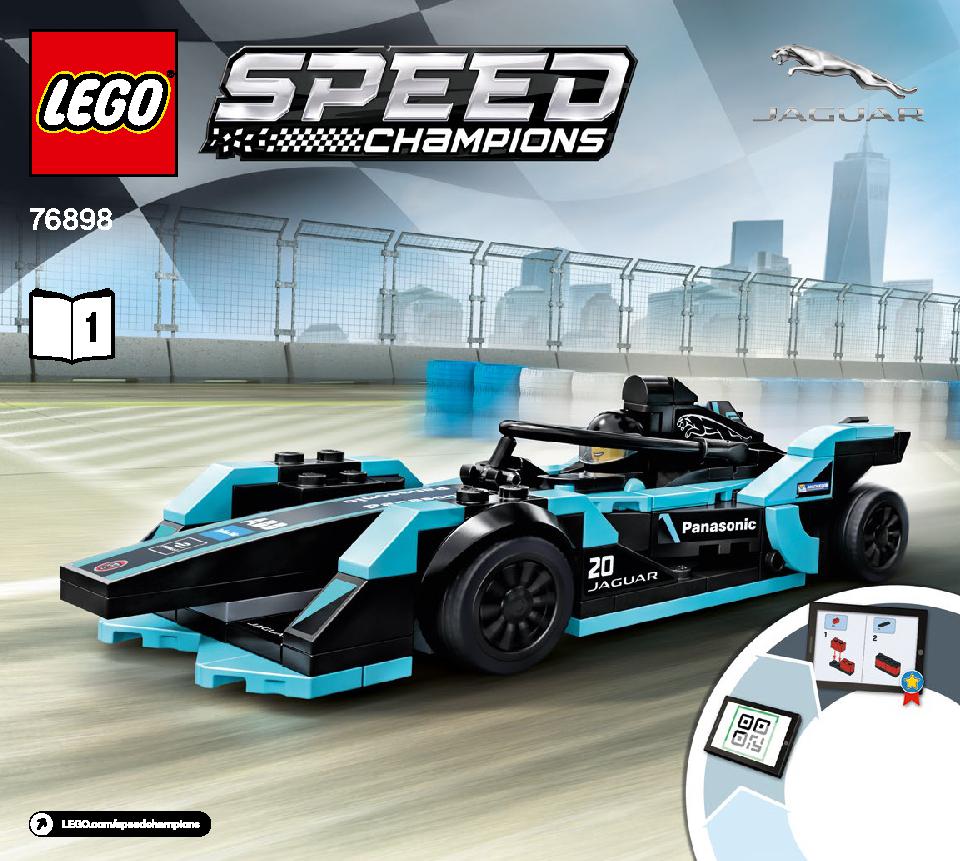 Formula E Panasonic Jaguar Racing GEN2 car & Jaguar I-PACE eTROPHY 76898 LEGO information LEGO instructions 1 page
