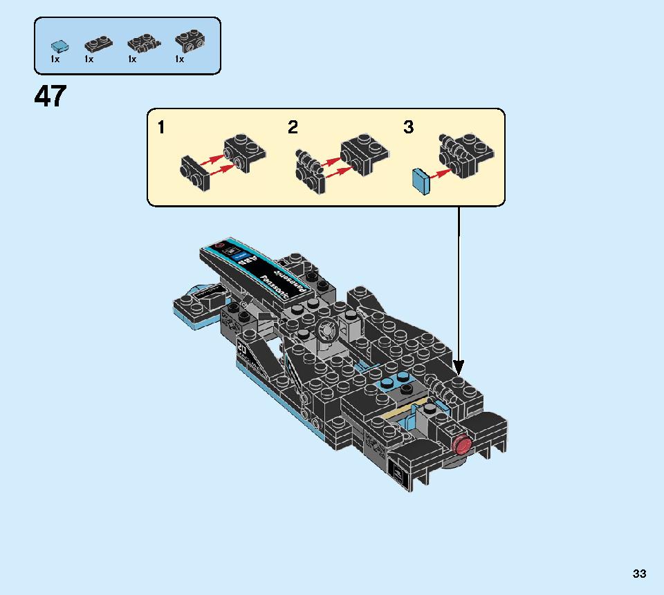 포뮬라 E 파나소닉 재규어 레이싱 GEN2 & 재규어 I-PACE 이트로피 76898 레고 세트 제품정보 레고 조립설명서 33 page