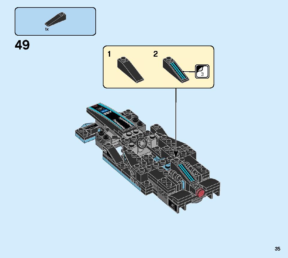 포뮬라 E 파나소닉 재규어 레이싱 GEN2 & 재규어 I-PACE 이트로피 76898 레고 세트 제품정보 레고 조립설명서 35 page
