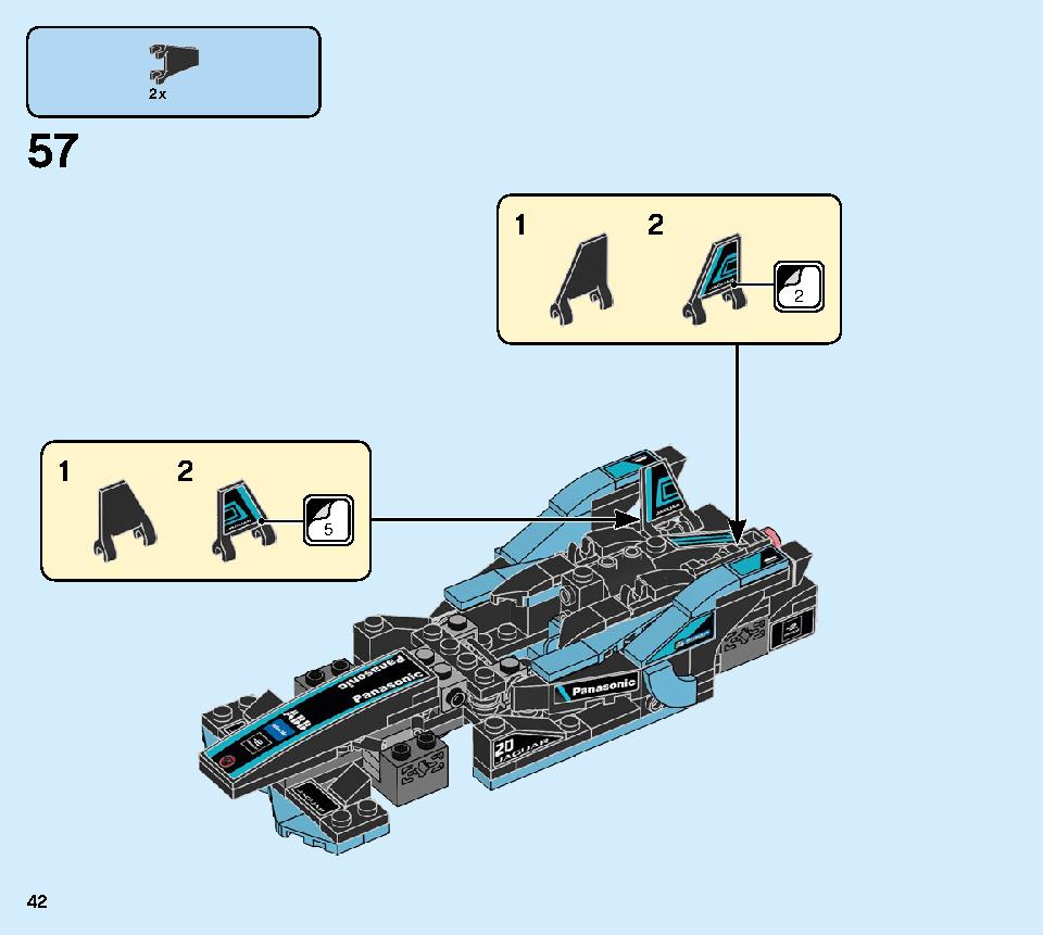 포뮬라 E 파나소닉 재규어 레이싱 GEN2 & 재규어 I-PACE 이트로피 76898 레고 세트 제품정보 레고 조립설명서 42 page