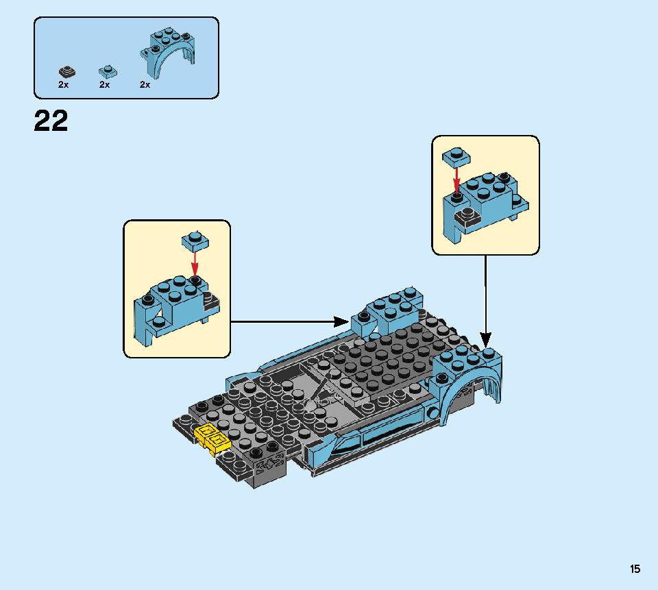 Formula E Panasonic Jaguar Racing GEN2 car & Jaguar I-PACE eTROPHY 76898 LEGO information LEGO instructions 15 page