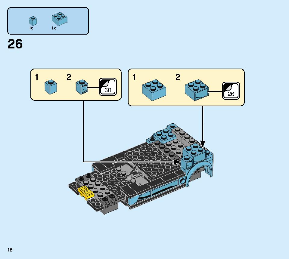 포뮬라 E 파나소닉 재규어 레이싱 GEN2 & 재규어 I-PACE 이트로피 76898 레고 세트 제품정보 레고 조립설명서 18 page