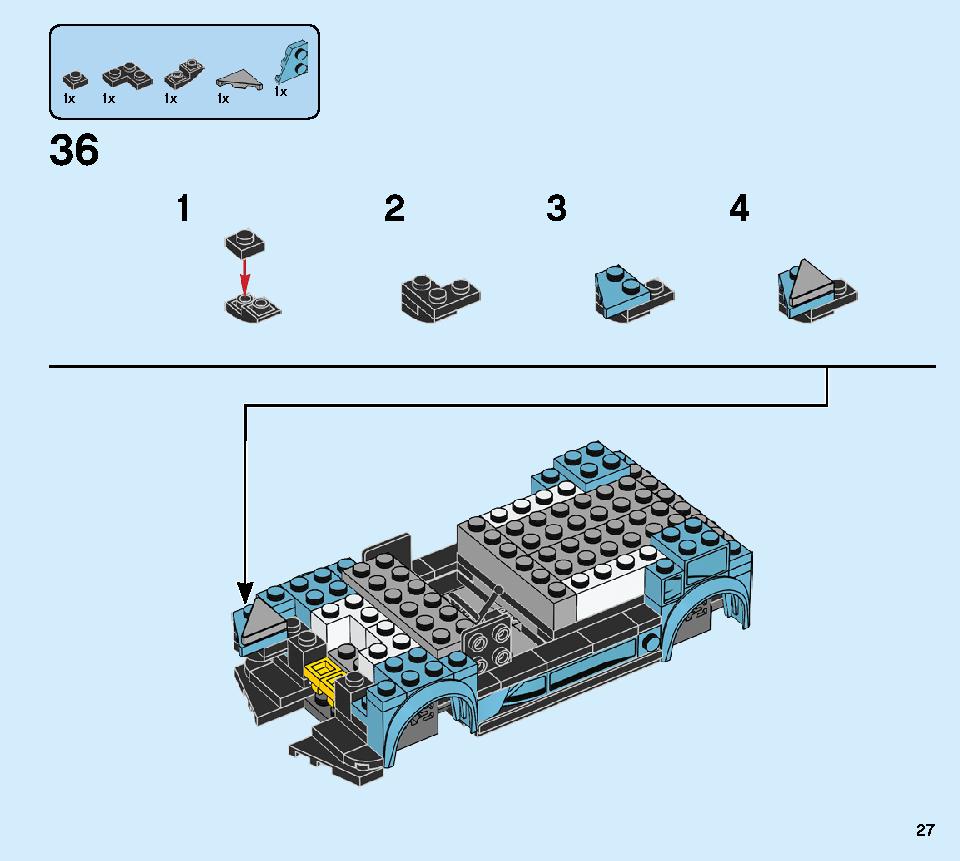 Formula E Panasonic Jaguar Racing GEN2 car & Jaguar I-PACE eTROPHY 76898 LEGO information LEGO instructions 27 page