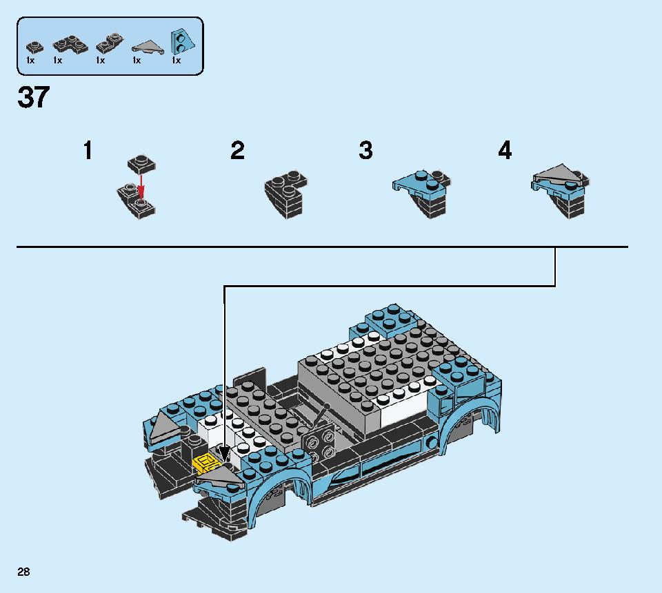 Formula E Panasonic Jaguar Racing GEN2 car & Jaguar I-PACE eTROPHY 76898 LEGO information LEGO instructions 28 page